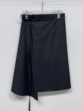 Unbalance Stripe Midi Skirt