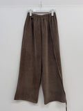 Velour Strap Banding Wide Pants