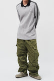 Glossy Shirring Cargo Pants