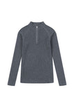 Rib semi-zip-up muscle fit knit