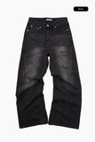 Shell flare denim pants