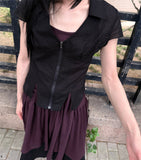 ZIP SLIT BLOUSE