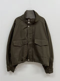 Cotton high neck over fit bomber jacket