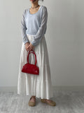 Antique Tiered Flare Long Skirt