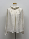 High-Neck Belted Balloon Fit Blouse
