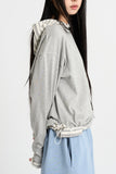 Contrast hood string t-shirt