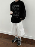 Texture See-through Knit Long-Sleeved T-Shirt