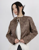 Suede Cropped Leather Jacket