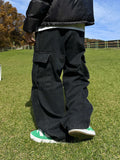 Venti semi-wide denim cargo pants