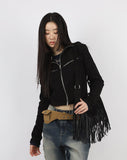 Cord zipper collar zip-up