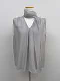 [Scarf SET] Sica V-Neck Sleeveless Blouse