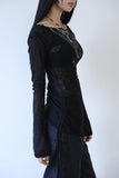 Cross long net knit