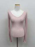 Kevin See-through V-Neck Long Sleeve T-Shirt