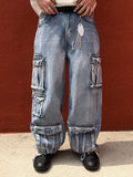 Multi Cargo Pocket Unique Denim