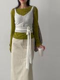 Boatneck Tencel See-Through T-Shirt