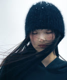 Double Strap Angora Beanie