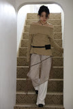 Suede card wallet belt