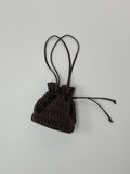 Leather Pleats Shoulder Bucket Bag