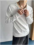 Lau Ribbed Henley Neck Long Sleeve