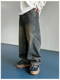 Kale Salt Washing Brushed Balloon Denim Pants