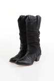 Linen leather western boots