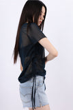 Crunchy mesh string tee