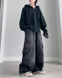 Tei Black String Cargo Denim