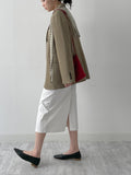 [Belt SET] Cotton H-line Long Skirt
