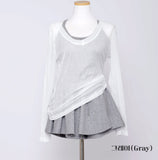 Feminine 3 PCS T-shirt + Sleeveless top + Banding Skirt Shorts Set