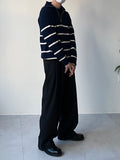 Stripe Half Zip-Up Knit
