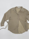 Rollin Belted Loose-Fit Long Blouse