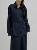Pie Bustier Wrap Loose Fit Shirt