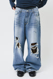Knee Damage Wide Denim