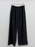 Color Matching Banding Stripe Wide Slacks