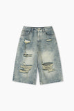 Distressed Bermuda Denim Pants