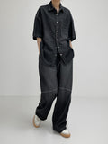 [unisex] Snap Washing Overfit Denim Shirt