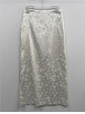 Jacquard Satin H-Line Long Skirt