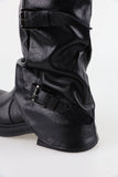 Riding Scene Leather Long Boots
