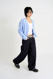 Non-fade slub low denim pants