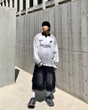 Cut Washed Cargo Bermuda Denim