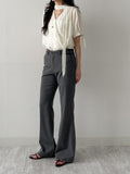 Pomelo Tie Short Sleeve Blouse