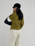 Cable wool two-way zip-up cardigan
