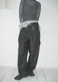 TUCK WIDE DENIM PT
