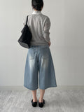 [unisex] 842 Washed Bermuda Denim Pants