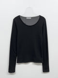 [Brushed Lining] Basic U-neck Long Sleeve T-Shirt