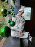 Calin diagonal cargo sweat balloon pants