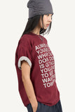Graphic color matching roll-up T-shirt
