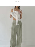[summer] Modern Linen Two-Tuck Wide Slacks