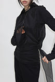Slim long collar T-shirt