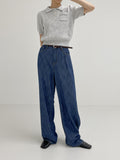 Puff wool short sleeve knit